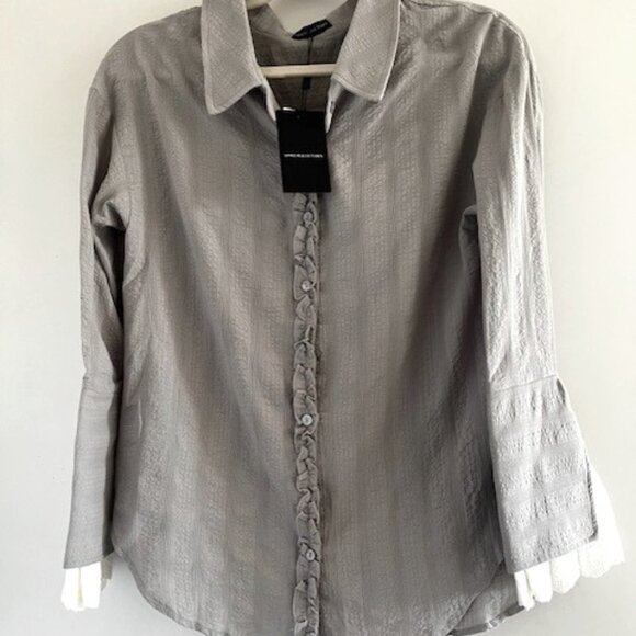 ASM Collection Ruffle Button-Down Blouse - Picture 1 of 3